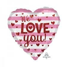 Funtastic Balloon Creations We Love You Hearts And Stripes