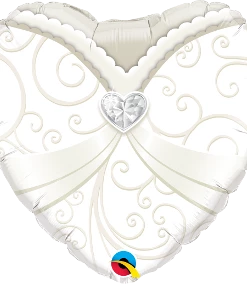 Funtastic Balloon Creations Single Foils Wedding Gown Heart
