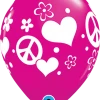 Funtastic Balloon Creations 11" Valentines Day Round Latex Peace Signs And Hearts
