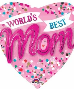 Funtastic Balloon Creations World's Best Mom Heart Shaped
