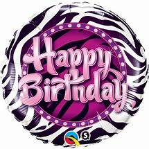 Funtastic Balloon Creations Single Foils Happy Birthday Zebra Foil