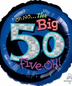 Funtastic Balloon Creations Single Foils Holographic Oh NO The Big 50