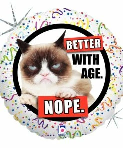 Funtastic Balloon Creations Single Foils Grumpy Cat Better With Age-NOPE