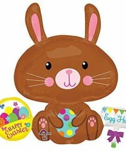 Funtastic Balloon Creations Single Foils Brown Super Shape Bunny