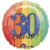 Funtastic Balloon Creations Single Foils Celebrate 30 Stripe