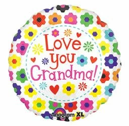 Funtastic Balloon Creations "Love You Grandma" Flowers And Hearts Single Foils 3 Funtastic Balloon Creations "Love You Grandma" Flowers And Hearts Single Foils