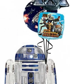 Funtastic Balloon Creations Birthday R2D2 Airwalker Bouquet (1 Airwalker, 1 Bubble, 2 Foils)