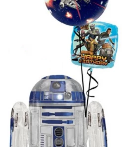 Funtastic Balloon Creations R2D2 Airwalker Bouquet (1 Airwalker, 1 Bubble, 1 Foil)