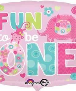 Funtastic Balloon Creations Fun To Be One Girl Single Foils
