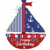 Funtastic Balloon Creations Holo Happy Birthday Sail Boat Single Foils
