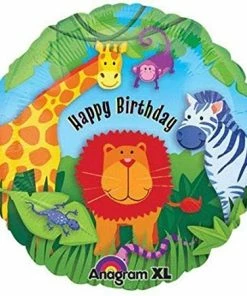 Funtastic Balloon Creations Happy Birthday Safari Single Foils