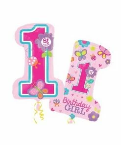Funtastic Balloon Creations Birthday Girl 1st Birthday Single Foils
